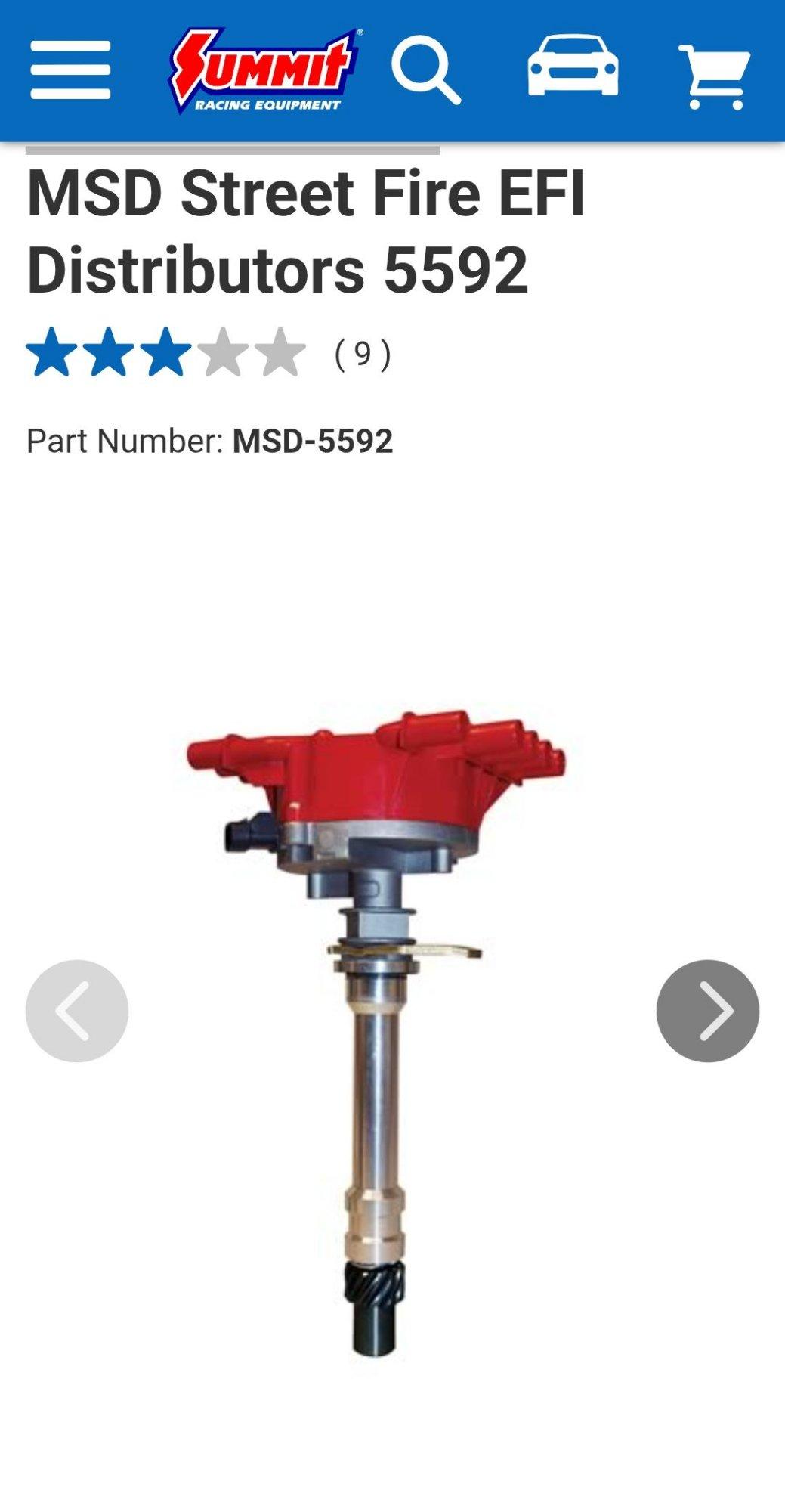 MSD Street Fire EFI Distributor 5592 for GM Small Block V8 Vortec (photo 1 of 8)