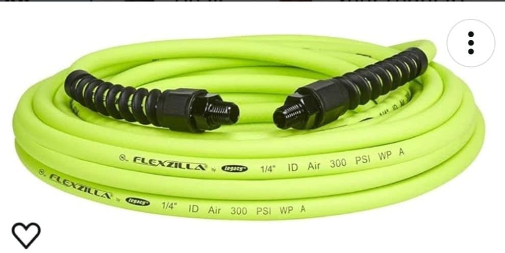 Flexzilla Pro Air Hose 1/4 in x 25 ft Heavy Duty Hybrid ZillaGreen HFZP1425YW2 (photo 1 of 2)