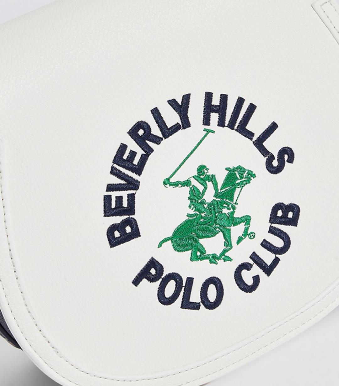 Beverly Hills Polo Club White & Navy Saddle Crossbody Bag (photo 1 of 4)