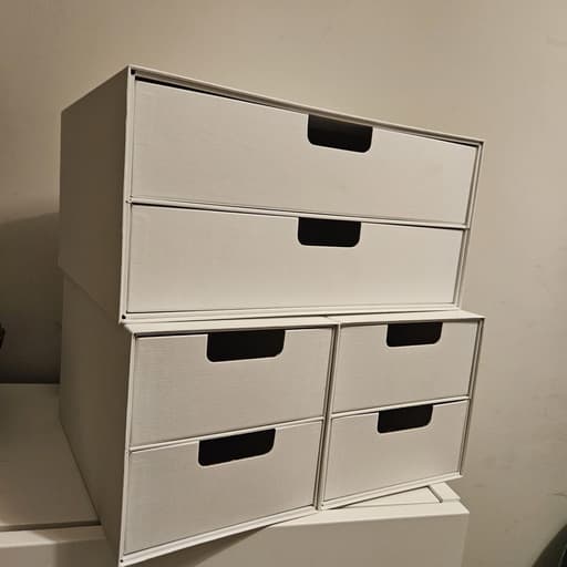 White Stackable Storage Drawer Units Set