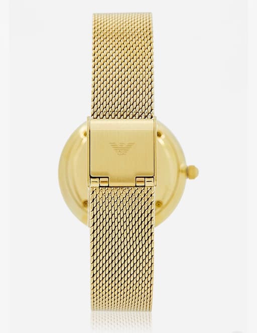 Emporio Armani Women's Gold-Tone Mesh Strap Watch