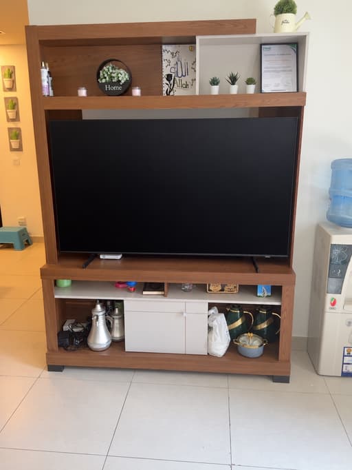 Modern Wooden TV Unit Cabinet with Shelves and Storage