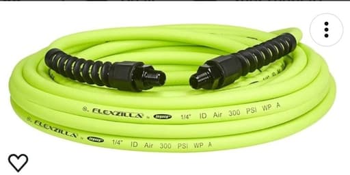 Flexzilla Pro Air Hose 1/4 in x 25 ft Heavy Duty Hybrid ZillaGreen HFZP1425YW2