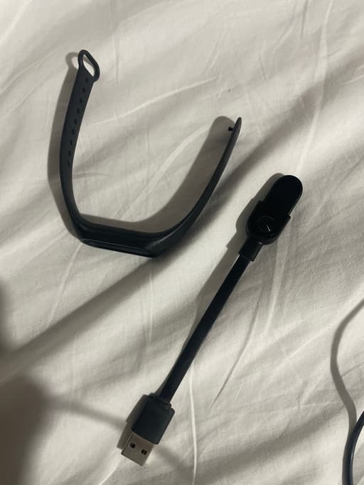 Black Smart Fitness Tracker Band with USB Charging Cable