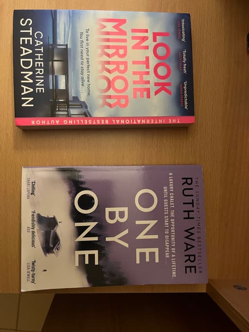 Thriller Book Set: Look in the Mirror & One by One Paperbacks