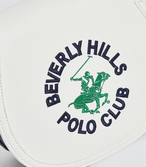 Beverly Hills Polo Club White & Navy Saddle Crossbody Bag